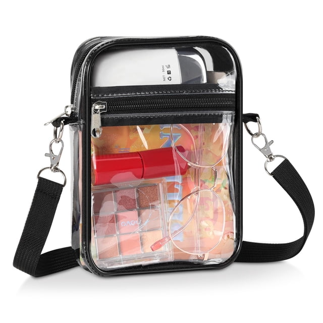 Bolso de mano MoKo Clear Crossbody Aprobado por Stadium, 19 x 15 x 5 cm