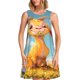 thumbnail image 1 of Easygdp Happy Goat In Meadow para Vestido Transpirable de Mujer, Vestido Suelto de Manga Corta con Pliegues y Bolsillos para el Verano, 1 of 7