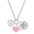 thumbnail image 1 of Delight Jewelry Silvertone Big Sister in Open Heart - 5/8'' - Light Pink Heart Nurse Strong Zoe Necklace, 1 of 4