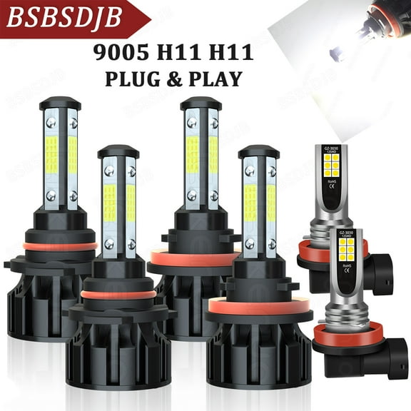 For Toyota Sienna 2011-2019 LED Headlight High Low Beam   Fog Light Bulbs 6000K