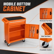 Seizeen Rolling Tool Box, 2-IN-1 Steel Tool Chest and Storage Cabinet, Removable Tool Box Organizer On Wheels with 5 Sliding Drawers for Garage Workstation Workshop, Orange