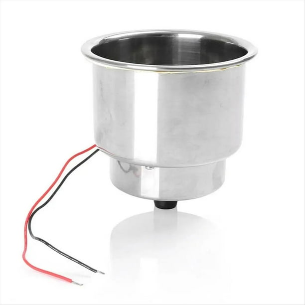 Portavasos LED de Acero Inoxidable con Soporte para Bebidas con Drenaje para Embarcaciones Marinas LED Incorporado para Accesorios para Embarcaciones