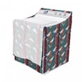 thumbnail image 3 of Birds Washer Cover, Funny Winged Animals Pattern on Vertical Striped Geometric Branches, Dust and Dirt Free Decorative Print, 29" x 28" x 40", Plum Turquoise and Salmon, by Ambesonne, 3 of 3
