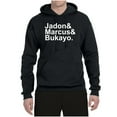 thumbnail image 2 of Wild Bobby, Jadon & Marcus & Bukayo, Sports, Unisex Graphic Hoodie Sweatshirt, Black, Small, 2 of 5