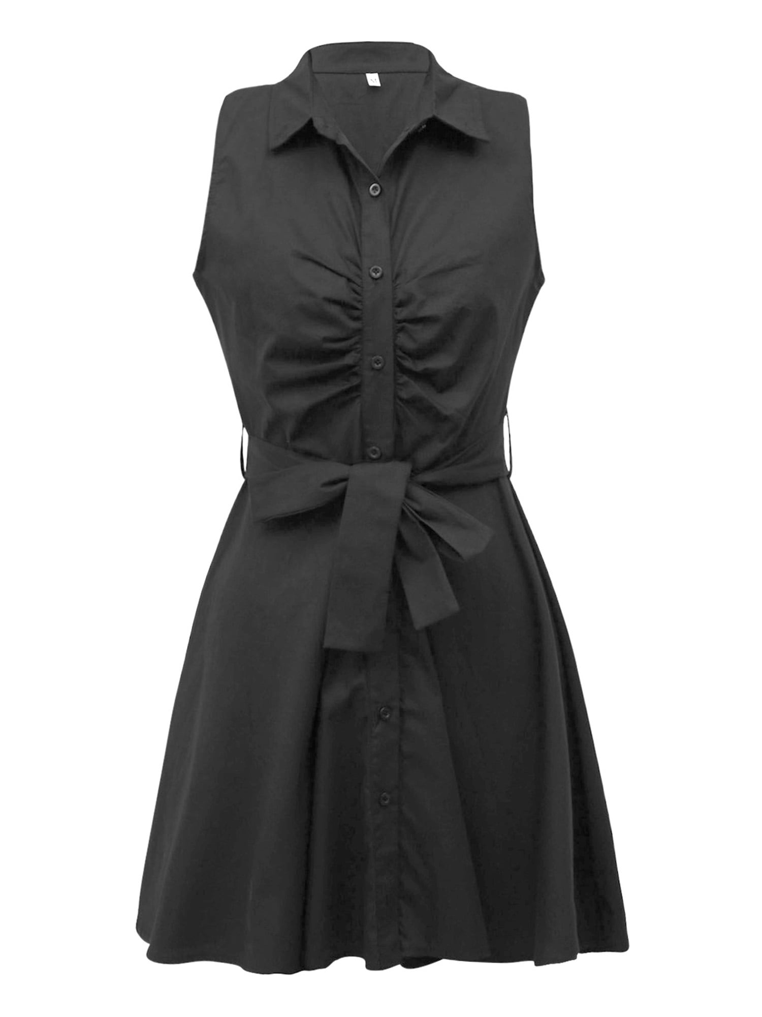 eastyn sleeveless collar skater dress
