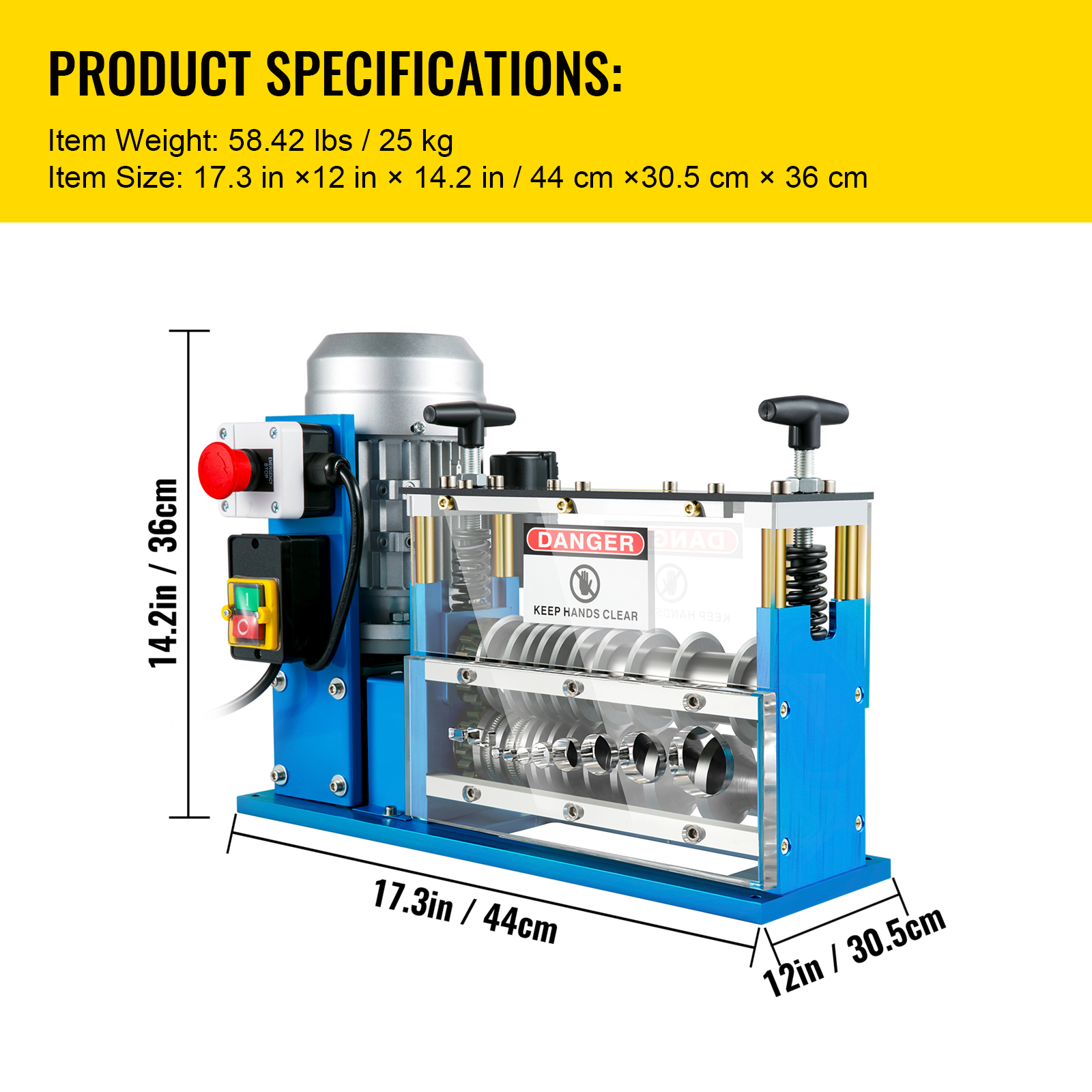 KFFKFF Wire Stripper Machine, 0.06-1.5 inch, Powered Wire Stripper Machine 11 Channels 10 Blades, Automatic Wire Stripping Tool 75ft/minute
