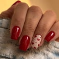 thumbnail image 1 of Set de 24 Uñas Postizas Wisewo en Forma Almendra Roja Reutilizables, 1 of 7