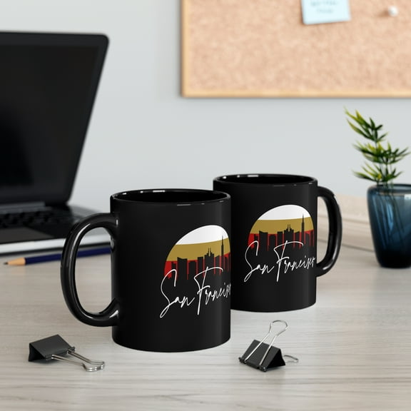 San Francisco Skyline Coffee Mug - 11oz Black Ceramic Mug