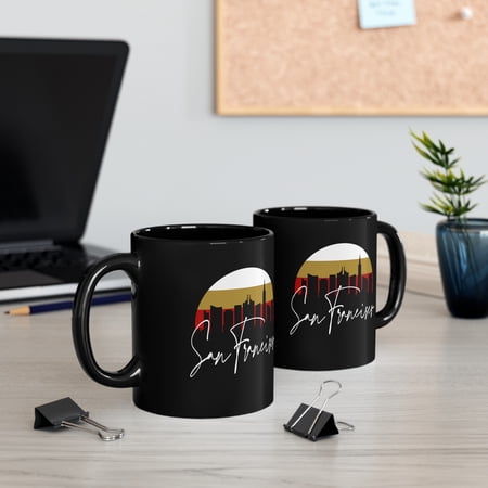San Francisco Skyline Coffee Mug - 11oz Black Ceramic Mug