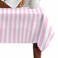thumbnail image 4 of Pink White Stripe Table Cloth Waterproof Tablecloths, Modern Minimalist Geometric Striped Tablecloth Dining Table Cover for Kitchen Party Tabletop Outdoor, Rectangle Tablecloth 60x102 Inch, 4 of 9