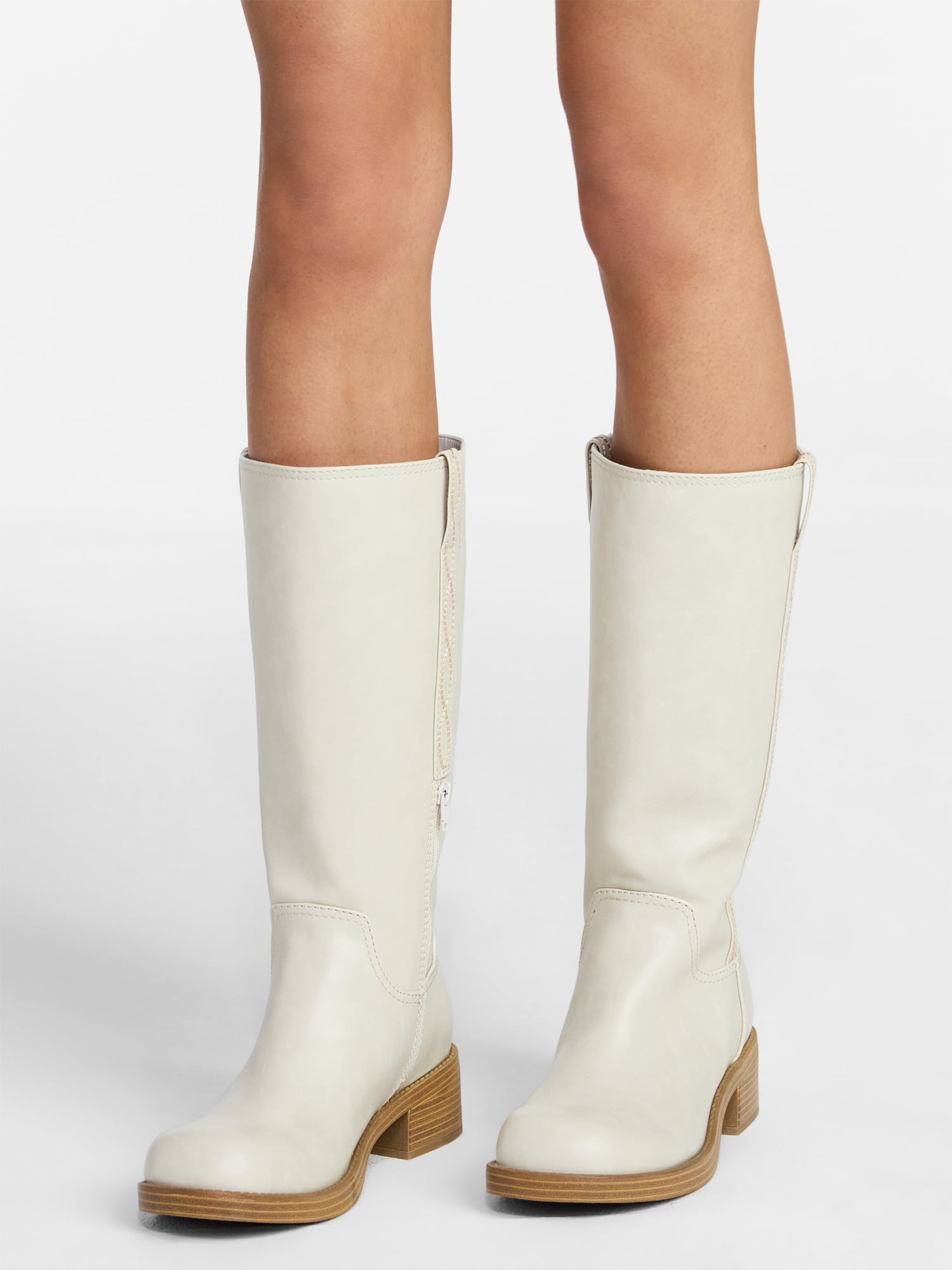 No Boundaries Faux Leather Tall Riding Boots, Women's (Wide Width Available)