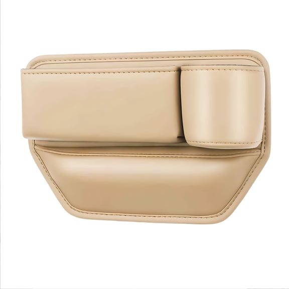 LAMIRO Car Seat Gap Filler Organizer with Cup Holder, Car Seat Leather Organizer Auto Console Side Storage Box Organizer for Car Front Seat