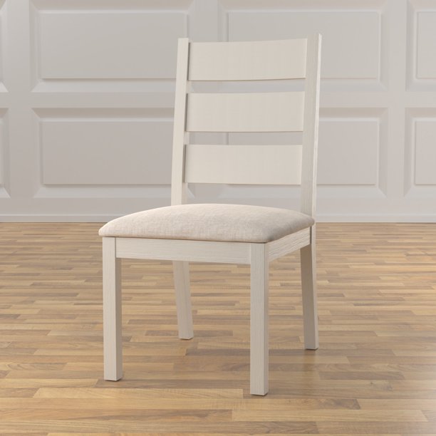 Furniture of America Ferc Rustic White Fabric Dining Chairs (Set of 2