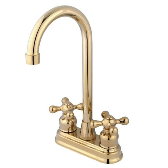 Two Handle Bar Faucet&#44; Polished Brass
