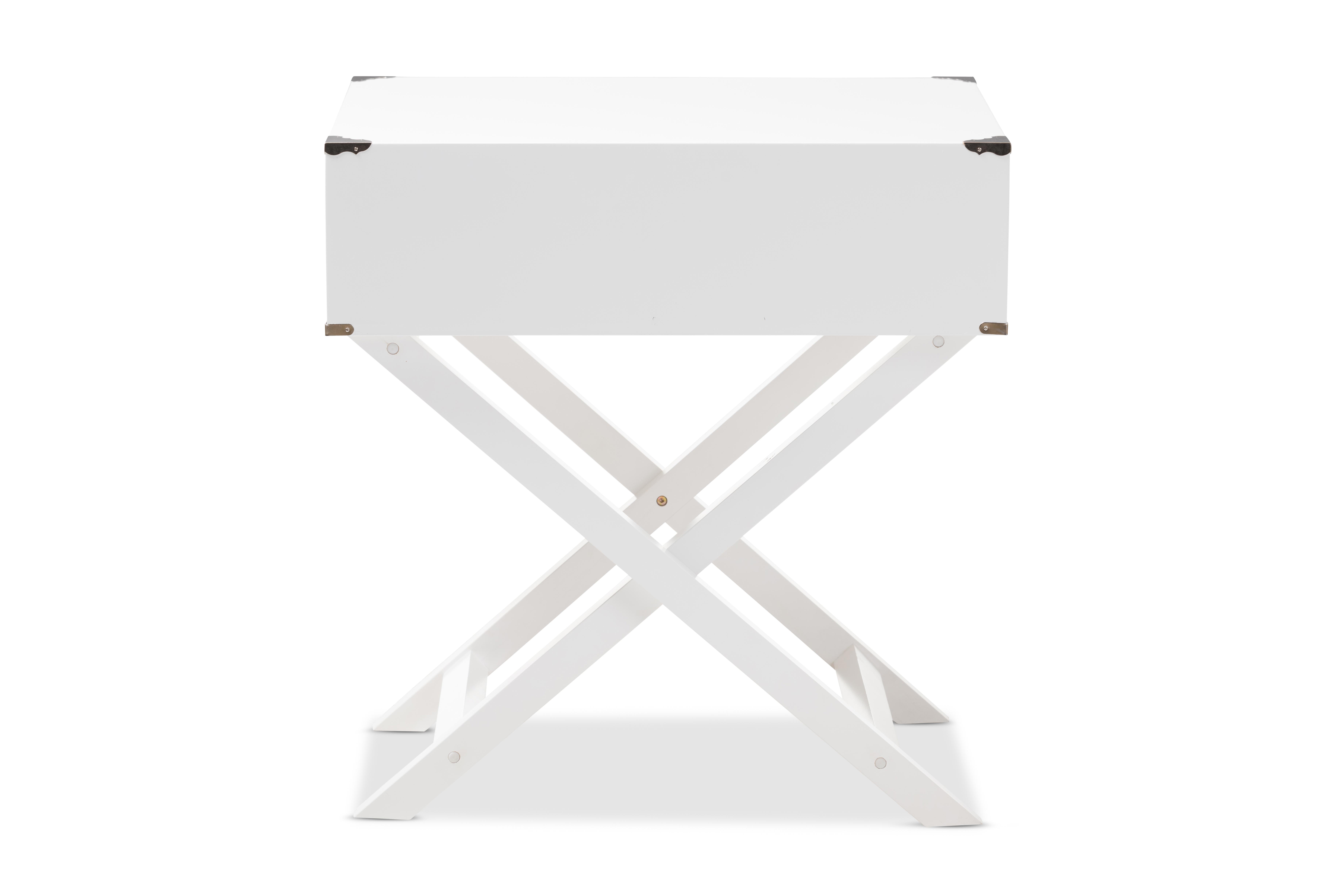 Baxton Studio Curtice Modern And Contemporary White 1-Drawer Wooden End Table