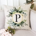 thumbnail image 6 of Monogram Letter P Throw Pillow Covers Floral 18x18 Inch, Greenery Spring Pillows Decorative Throw Pillows Pillowcase Summer Farmhouse Decor for Couch Sofa, Family Last Name Initial Pillow Case, 6 of 6