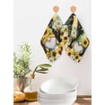 thumbnail image 2 of Spring Gnomes Kitchen Dish Towels for Drying Dishes Set of 4, Farmhouse Botanical Sunflowers Wooden Grain Waffle Weave Microfiber Hand Tea Bathroom Towels Quick Dry & Absorbent Towel 12x12, 2 of 7