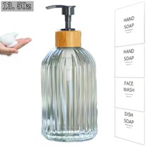 Bxaolu Glass Soap Dispenser, Bathroom Hand Soap Dispenser, Kitchen Hand soap Dispenser, with Rust Proof Pump,13.5oz(White)