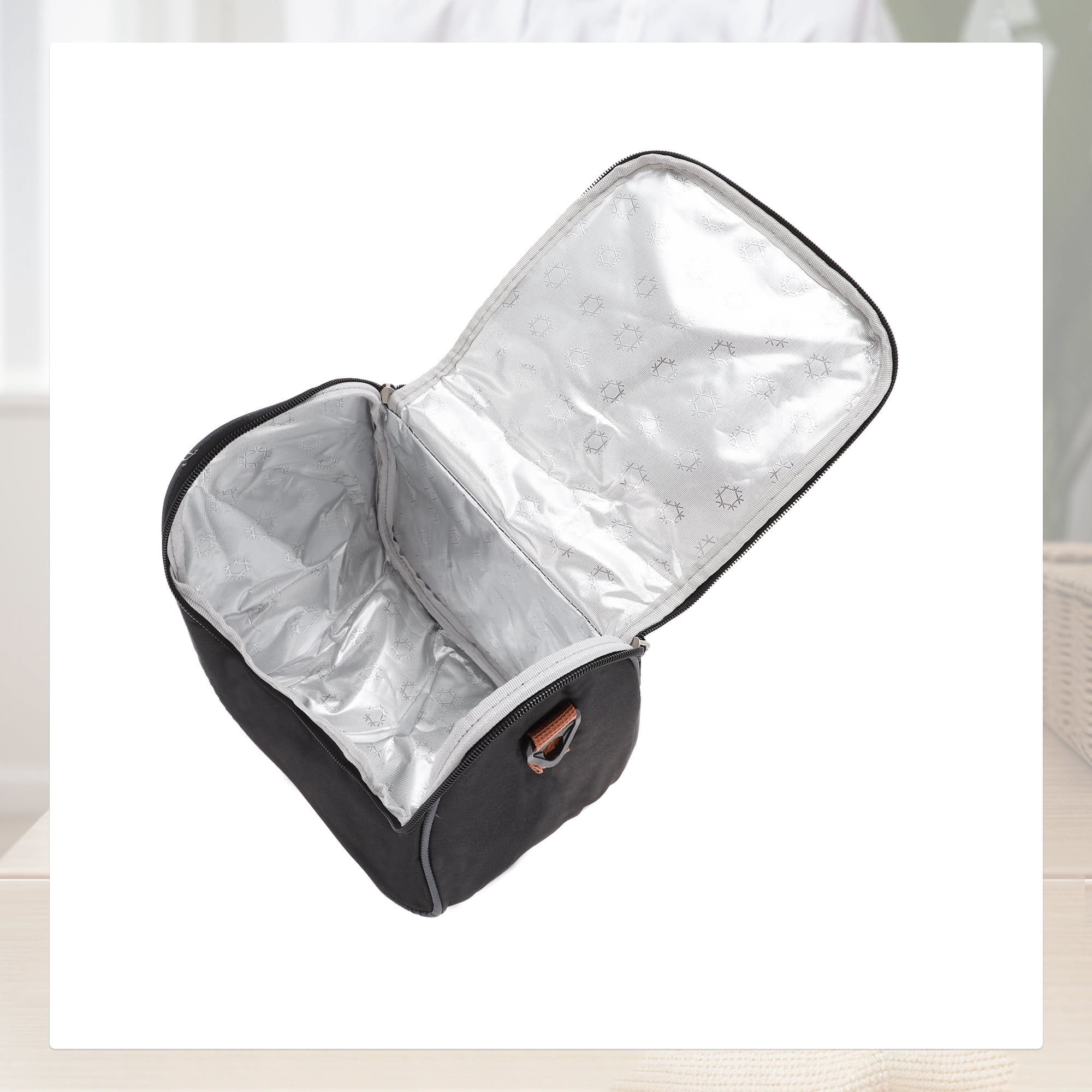 Unique Bargains Reusable Insulated Lunch Tote Bag Black