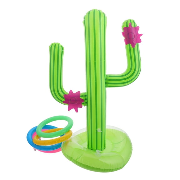 LULULION Cactus Shape Inflatable Ring Toss Game for Pool Supplies and Party Supplies 1 Set
