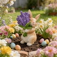thumbnail image 2 of Outdoor Easter Bunny Garden Figurine, Lifelike White Rabbit Resin Statue for Yard Lawn Patio Porch Decoration, Cute Spring Home Tabletop Easter Ornament, 2 of 5
