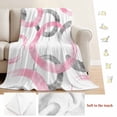 thumbnail image 5 of Pink Grey Blanket Soft Cozy Warm Throw Blanket for Couch, Plush Fuzzy Flannel Fleece Blankets for Sofa, Geometric Circle Modern Abstract Simple Art Bed Blankets Lightweight Gifts for Women, 50"x60", 5 of 9