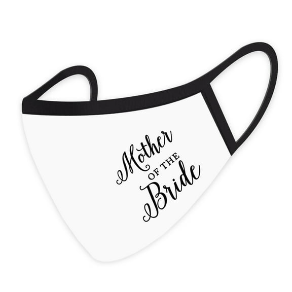 Koyal Wholesale Wedding Face Mask, Mother of the Bride, White Cloth Face Mask with 1 Replaceable PM 2.5 Filter, 1-Pack