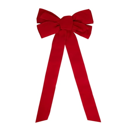 A Red Velvet Bow For Christmas Tree Adornment And Party Decor Luxurious Feel And Reusable Material