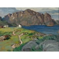 thumbnail image 2 of Anna Boberg 14x11 Gold Ornate Wood Frame and Double Matted Museum Art Print Titled - Summer, Large Molla. Study from Lofoten, 2 of 4