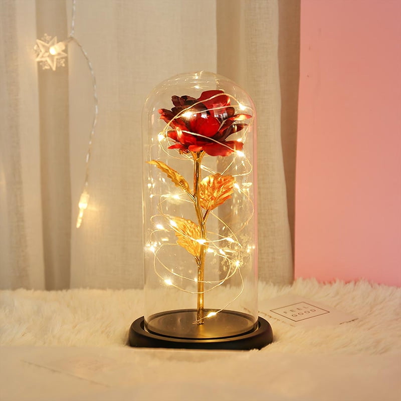 YB Galaxy Rose Flower Gift for Valentine's Mother Day Birthday Party Wedding Anniversary Day Gifts Handmade Preserved Never Withered Real Rose in Glass Dome 