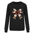 thumbnail image 4 of Ounisa Christmas Sweatshirt for Women Crewneck Christmas Bow Graphic Long Sleeve Shirt Xmas Holiday Party Pullover Sweater Tops, 4 of 4