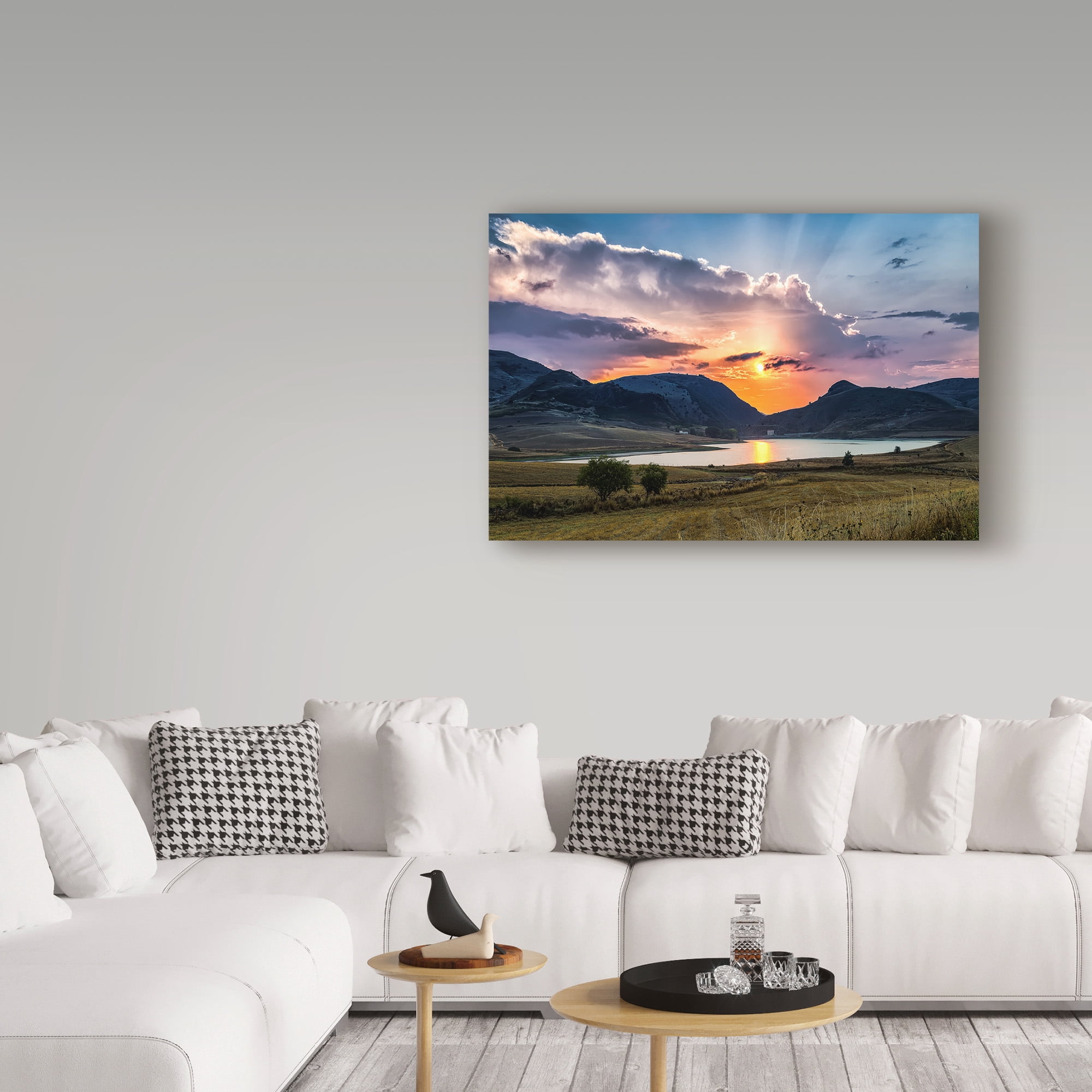 Trademark Fine Art 'Sunrays Over Mountains' Canvas Art by Giuseppe Torre