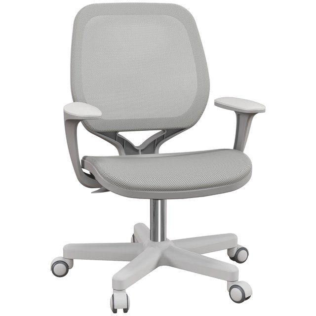 Vinsetto Office Chair, Small Computer Desk Chair with Mesh Back, Swivel Castors, Arm, Grey