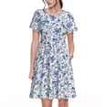 thumbnail image 1 of Balery Rabbit And Butterfly Vestidos sueltos de manga corta para mujer, vestidos de verano 2025, vestidos casuales de corte A con vuelo., 1 of 6