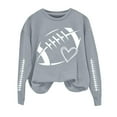 thumbnail image 4 of BODOAO Game Day Sweatshirts for Women Football Sweatshirts Funny Football Crewneck Long Sleeve Pullover Tops Heart Football Graphic Hoodies Football Mom Sweatshirt Rugby Season Game Day Outfits, 4 of 4