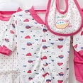 thumbnail image 4 of Ketyyh-chn99 0-3 Months Baby Boy Clothes Newborn Layette Gift Set for Baby Girls Jumpsuit+2 Tops+2 Pants+Hat+Foot Covers+Scarf 8PCS Size for 0-3 Months,Pink, 4 of 4