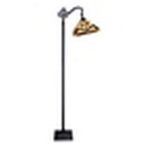 CHLOE Lighting VINCENT Tiffany-Style Blackish Bronze 1-Light Mission Reading Floor Lamp 11" Shade