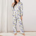 thumbnail image 2 of Lsque Daisies Flowers Pattern Long Sleeve Pajama Set for Women - Soft 2-Piece Sleepwear and Loungewear Set with Pockets, Comfy Nightwear-Medium, 2 of 7