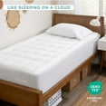 thumbnail image 3 of Bare Home Mattress Pad - Breathable Cotton Top - 21" Deep Pocket, Twin XL, White, 3 of 10