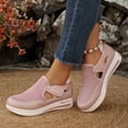 thumbnail image 6 of CHWshoes Shoes For Women Sneakers Slip Ons Canvas Shoes Fashion Casual Summer Low Top Platform Walking Flats Loafers，Pink Size 42, 6 of 8