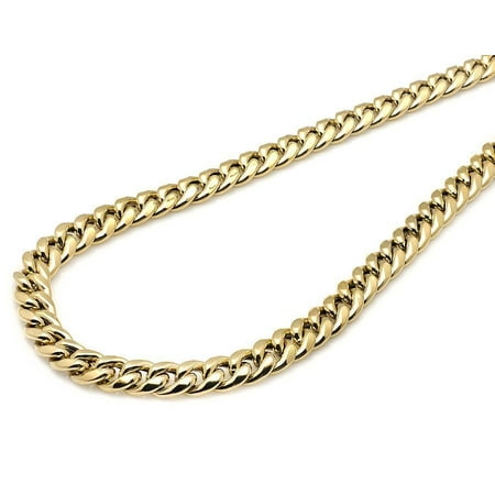 Men's Yellow Gold Solid Miami Cuban Link 9mm Chain Necklace 20-30 Inches 14k-26"