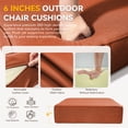 thumbnail image 3 of Unnifurnzi Outdoor Chair Cushions Set of 11-24 x 24 x 6 Inch Patio Furniture Cushions with Water Resistant & Removable Cover Patio Cushions for Outdoor Furniture Chair Sofa Couch-Orange, 3 of 7