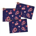 thumbnail image 1 of S4Sassy Blue Floral & Heart Multipurpose Cosmetic Pouch Pencil Case Make Up Bag Pack of 3-6 x 8 Inches, 1 of 4