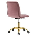 thumbnail image 4 of Modway Ripple Armless Performance Velvet Office Chair in Gold Dusty Rose, 4 of 9