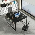 thumbnail image 3 of CONCETTA 40 Inch Computer Writing Desk with Storage Bag, Steel Frame for Home Office Study, Black, 3 of 8