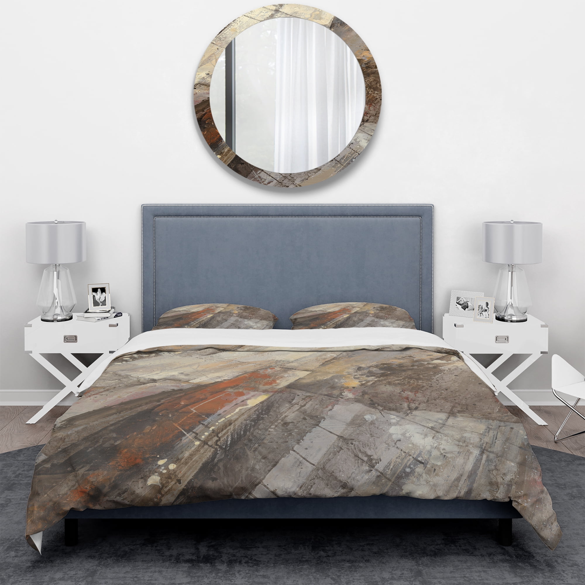 Designart 'Fire and Ice Minerals III' Geometric Duvet Cover Set