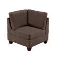 thumbnail image 2 of JERFIT Modular Sofa Set 4 Piece, Contemporary Sectional Seating Group with Corner & Armless Chairs, Coffee Brown Linen-Like Fabric for Living Room, 2 of 5