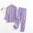 thumbnail image 2 of Lixiuxyad Long Sleeve Satin Pajama Set Flannelette Women's Nightgown Homewear Cartoon Long Sleeve Pants Set, 2 of 6