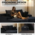 thumbnail image 3 of Cubente 78.7" Double Chaise Lounge Chair Indoor, Oversized Boneless Sofa Bed, Deep Seat Sleeper Couch Reading Chairs, Cloud Sofas with Cup Holder & Side Pocket for Living Room, No Assembly Required, 3 of 10