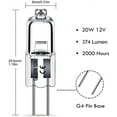 thumbnail image 2 of G4 Halogen Bulbs 20W 12V - Warm White - 10-pack 20W 20W, 2 of 5